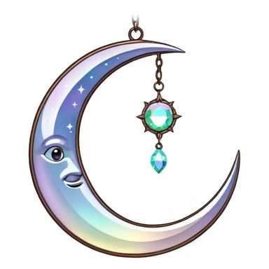 Hanging crystal crescent moon car mirror suncatcher hanger sticker
