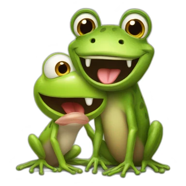 frog and donkey surprised sticker
