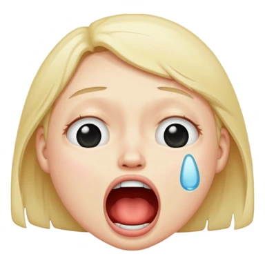 crying face with mouth open like it’s sucking on something  sticker