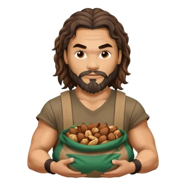 Jason mamoa holding a sack of nuts sticker