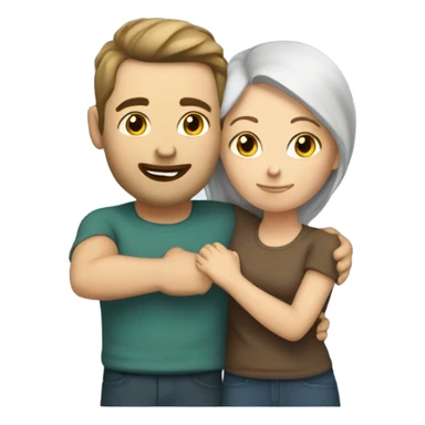 brunegtte caucasian couple hugging  sticker