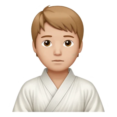 A man with light brown hair wearing elegant white Chinese robes, a bandage wrapped around his neck, looking calm and composed sticker