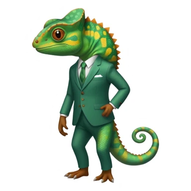 A chameleon in formal clothes sticker