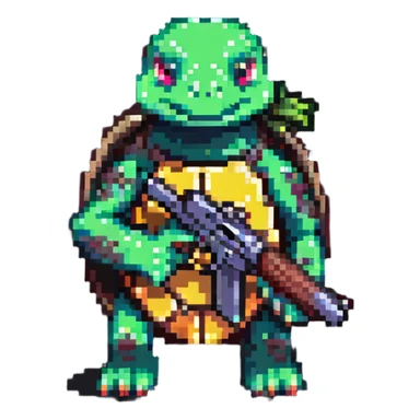 turtle with a gun sticker