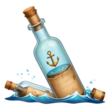Message letter in Bottle sticker