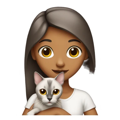 Girl holding Siamese cat sticker