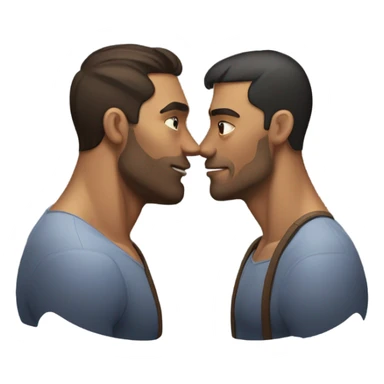 Gay couple kissing one small and skinny and the other massive and muscular sticker
