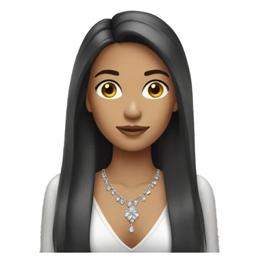 Brunette girl with silver jewelry sticker