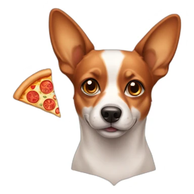 papilion dog with pizza sticker