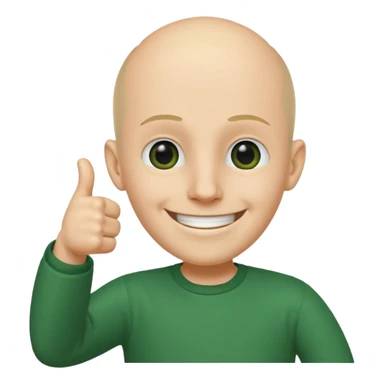 Personajul Baldi (din jocul Baldi's Basics in Education and Learning) făcând un semn de aprobare cu degetul mare in sus sticker