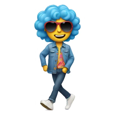 Groovy heart with legs walking sticker