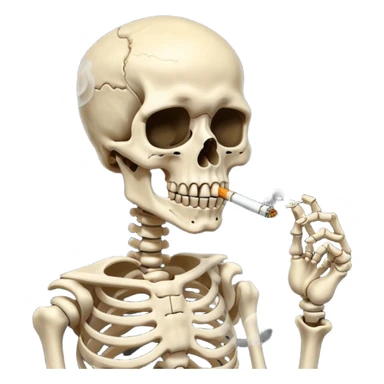 skeleton smoking a joint sticker