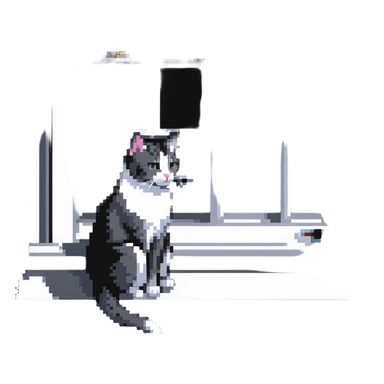 cat sitting at a window sticker