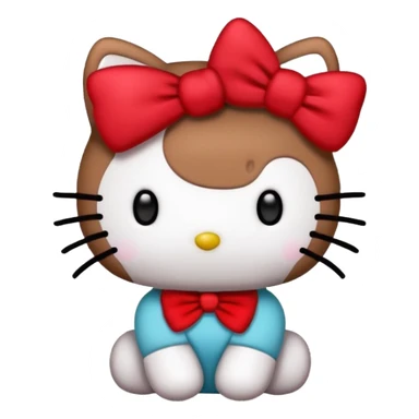 Brown hello kitty with red bow sticker