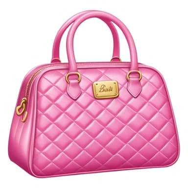 pink Barbie-style bag sticker