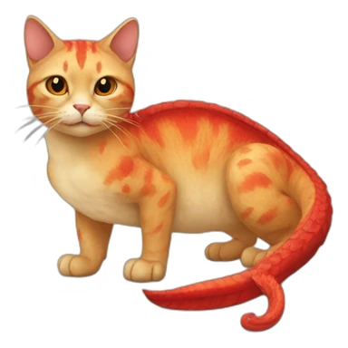 A cat with a red pogona on this back sticker