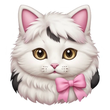 A cute cat with a pink bow sticker