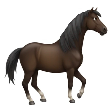 Dark brown horse with star  sticker