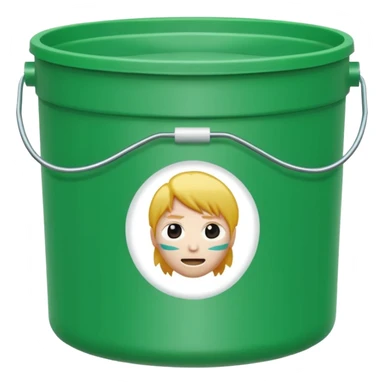 bleach container, green sticker