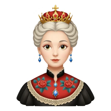 realistic cinematic Russian Empress Catherine the Great depicted with Victorian-style body tattoos sticker