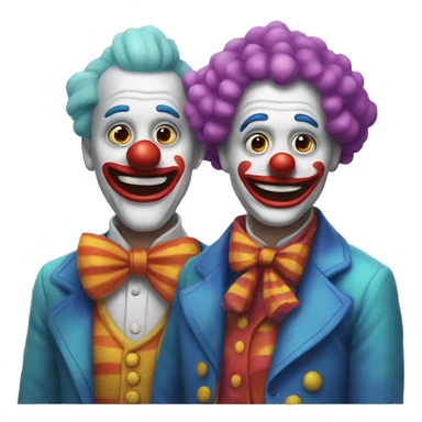 Two clowns  sticker
