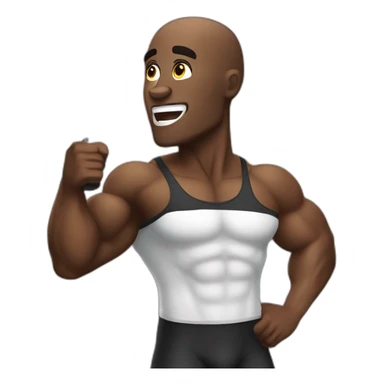 black bodybuilder with megaphone speaking sticker