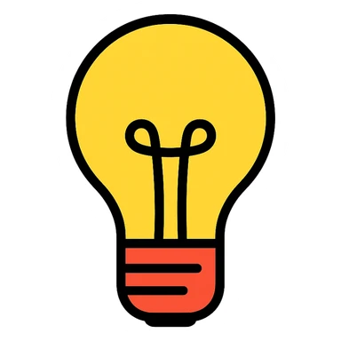 bulb, clean lines, simple, modern, color outline icon style sticker