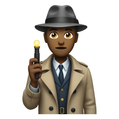 Detective with a flashlight sticker