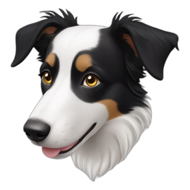 black border collie dog with kind eyes and gentle face sticker