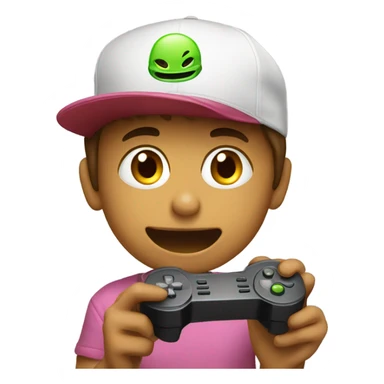 kid playing video games with a cap o sticker