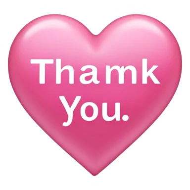 Pink heart with Thankyou sticker
