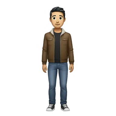 full body asian male sticker