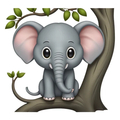Elephant hiding in tree from mouse, mouse is evil sticker