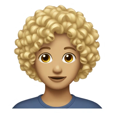 Curly hairs without face. Just a curly blonde haircut sticker