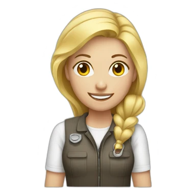 Blonde women doing mechanic sticker