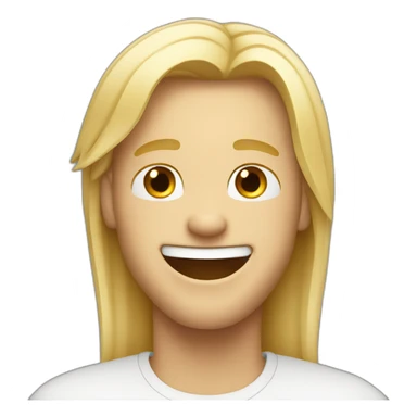 blonde long straight haired guy laughing sticker