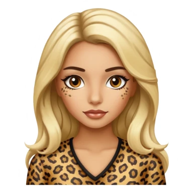 Leopard a girl with long blond hair and with latina make up  sticker