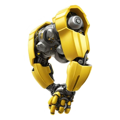 Yellow mechanical cyborg bicep that’s flexing sticker