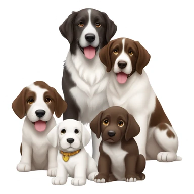 Great Pyrenees puppy with German shorthair pointer and brown mixed dog sticker