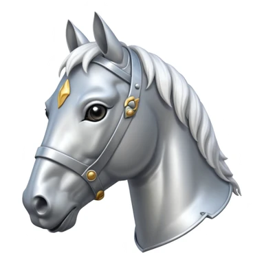 The face of a white realistic horse in armor sticker