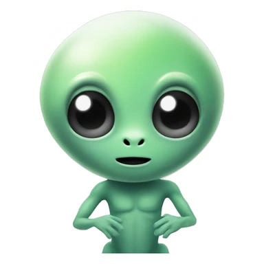 a cute alien says hello sticker