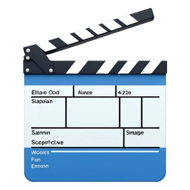 minimalist blue and white film clapperboard, geometric shapes only sticker