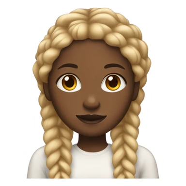 Black girl with blonde and black braids sticker