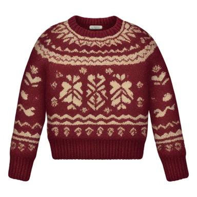 burgundy fair isle sweater sticker