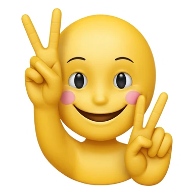 smiley face with fingers in a peace sign sticker