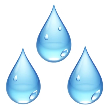 5 water droplets ; three stacked vertically; two droplets on the side sticker