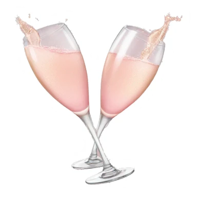glasses of pastel pink champagne are smashing against each other sticker
