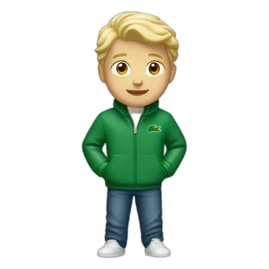 Blond boy with lacoste jacket sticker