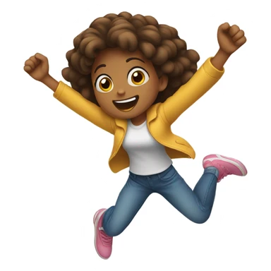 girl jumping making a heart shape with hands sticker
