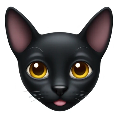 black cat with heart eyes  sticker